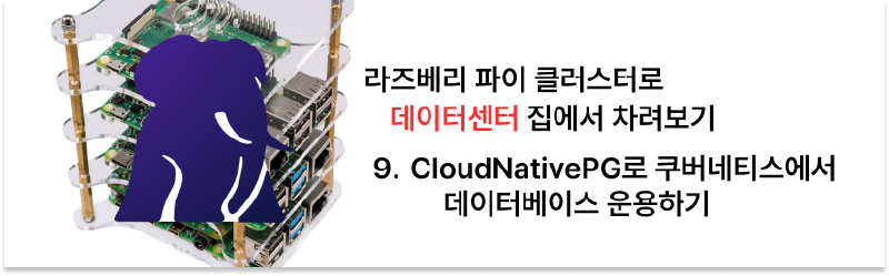 Featured image of post 집에서 라즈베리 파이 클러스터로 데이터센터 차리기 - 9. CloudNativePG로 쿠버네티스에서 데이터베이스 운용하기